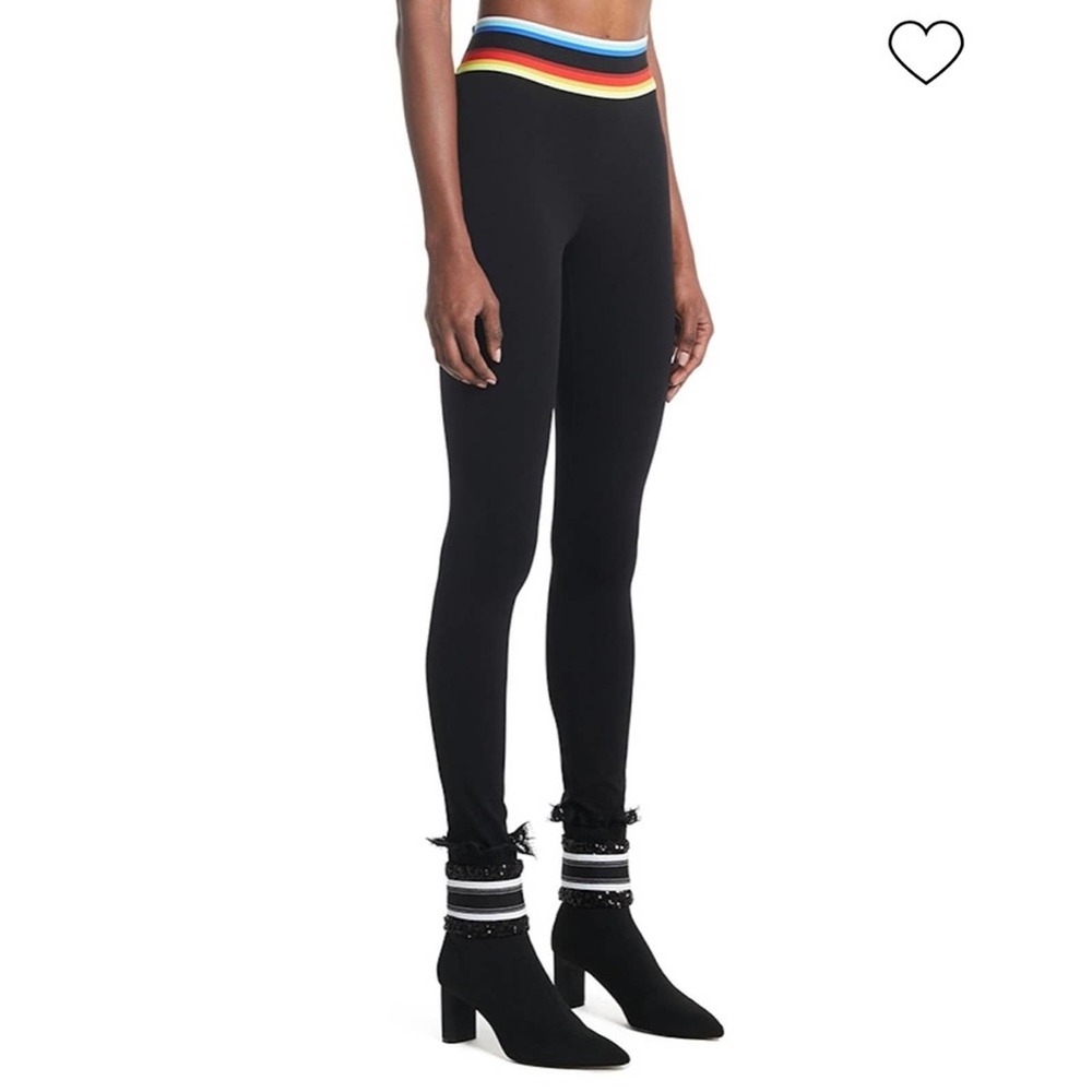 No Ka’Oi Black & Rainbow Stripe Waistband Full Length Knockout Leggings 1 S/M